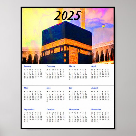 Heiliger Kaaba 2025 Kalenderzwang Poster (Vorne)