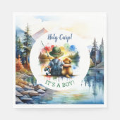 Heiliger Karpfen! Das ist ein Junge! Babyparty Serviette (Vorderseite)