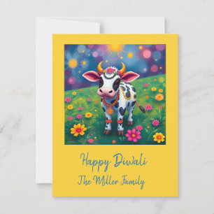 Heiliger Kuh Diwali-Gruß Feiertagskarte