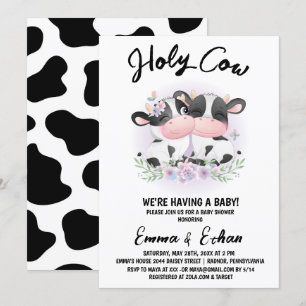 Heiliger Kuh Gender Reveal Baby Shower Einladung