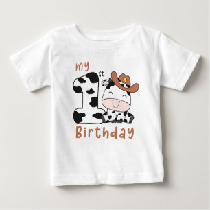 Heiliger Kuh Junge 1. Geburtstag Party Baby T - Sh Baby T-shirt