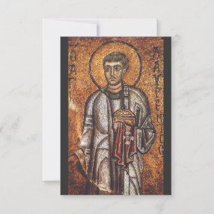 Heiliger Laurentius Orthodoxe Mosaikkunst Druck Dankeskarte