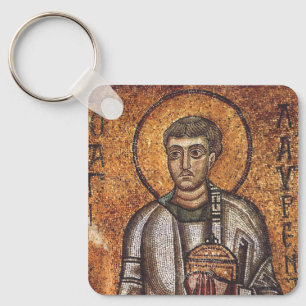 Heiliger Laurentius Orthodoxe Mosaikkunst Druck Schlüsselanhänger