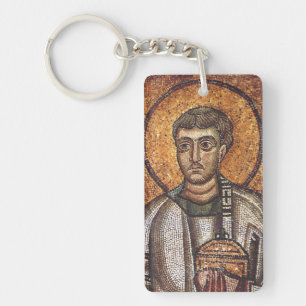 Heiliger Laurentius Orthodoxe Mosaikkunst Druck Schlüsselanhänger