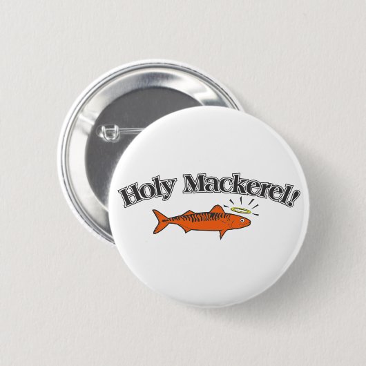 Heiliger Mackerel Funny Fishing Button (Vorne & Hinten)