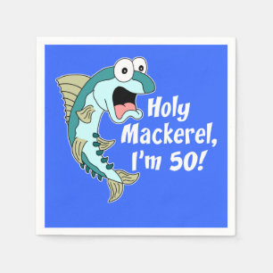 Heiliger Mackerel I'm 50 Blue 50. Party Napkins Serviette