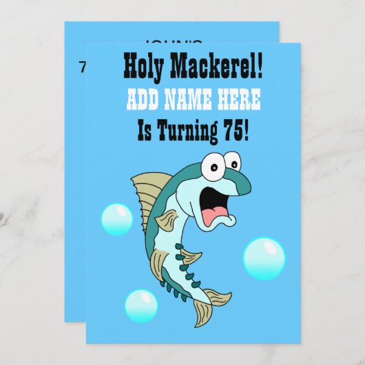 Heiliger Makrele, jemand macht 75 Funny Fish Einladung (Vorne/Hinten)