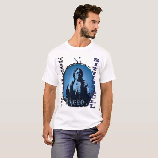 Heiliger Mann Sitting Bull Hunkpapa Lakota T-Shirt (Vorne ganz)