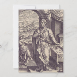 Heiliger Matthäus Gravur Göttliche Inspiration Dankeskarte