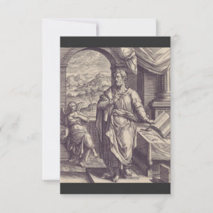 Heiliger Matthäus Gravur Göttliche Inspiration Dankeskarte