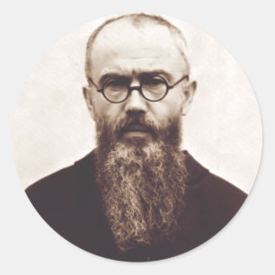 Heiliger Maximilian Kolbe polnischer katholischer  Runder Aufkleber