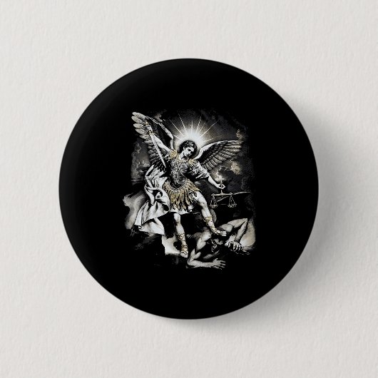 Heiliger Michael besiegt Satan Erzengel Krieger  Button (Vorderseite)
