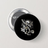 Heiliger Michael besiegt Satan Erzengel Krieger  Button (Vorne & Hinten)