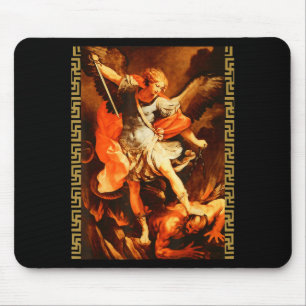 Heiliger Michael besiegt Satan Erzengel Krieger Mousepad