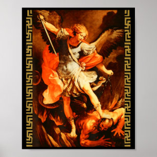 Heiliger Michael besiegt Satan Erzengel Krieger Poster