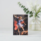 Heiliger Michael der Erzengel mit Gebet Begleitkarte (Stehend Vorderseite)