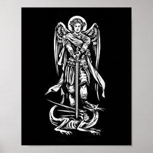 Heiliger Michael der Erzengel verteidigt uns im Ka Poster
