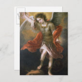 Heiliger Michael verbannt den Teufel in den Abgrun Postkarte (Vorne/Hinten)