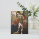 Heiliger Michael verbannt den Teufel in den Abgrun Postkarte (Stehend Vorderseite)