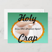 "Heiliger Mist" Ratet, wer wieder schwanger ist Po Ankündigungspostkarte (Vorne/Hinten)