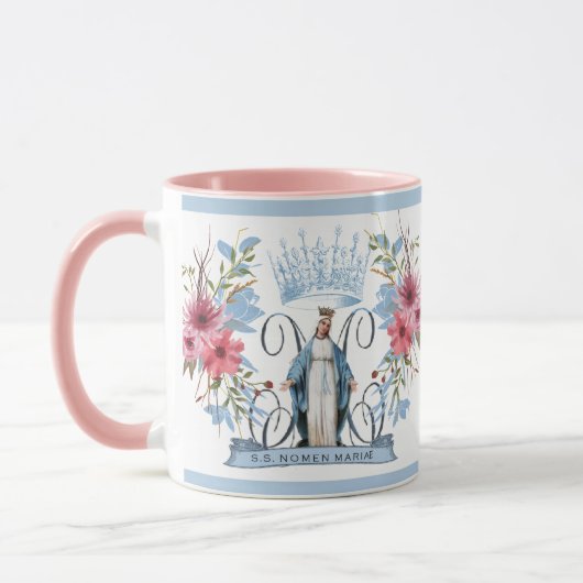 Heiliger Name Mary Religious Jungfrau Mother Flora Tasse (Links)