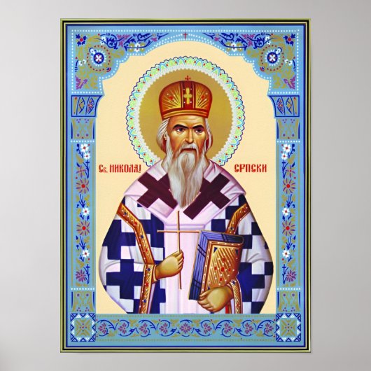 Heiliger Nikolai Serbisch Poster (Vorne)