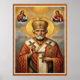 Heiliger Nikolaus Bischofskrone neue serbische Buc Poster