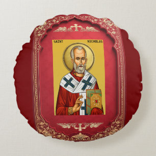 Heiliger Nikolaus Rundes Kissen