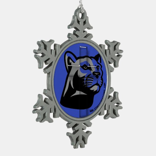 Heiliger Panther Schneeflocken Zinn-Ornament (Links)