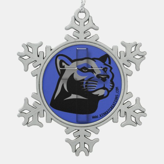 Heiliger Panther Schneeflocken Zinn-Ornament (Vorderseite)
