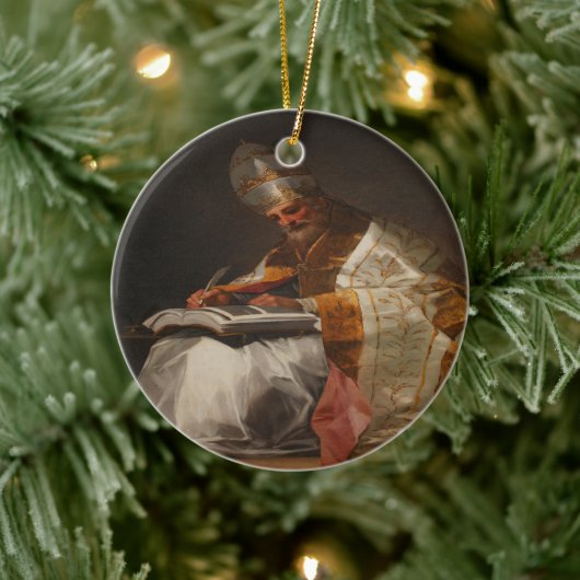Heiliger Papst Gregor der Große Keramik Ornament (Baum)