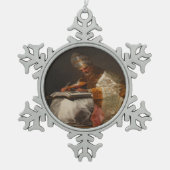 Heiliger Papst Gregor der Große Schneeflocken Zinn-Ornament (Vorderseite)