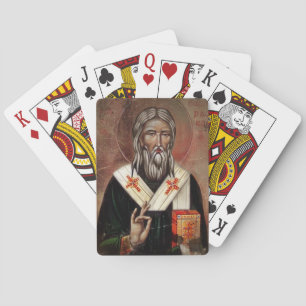 Heiliger Patrick mit erhobener Hand Spielkarten