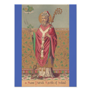 Heiliger Patrick von Irland Heilige keltische Kuns Fotodruck
