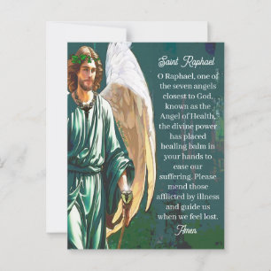 Heiliger Raphael Erzengel Heiler Engel Gebetszette Postkarte