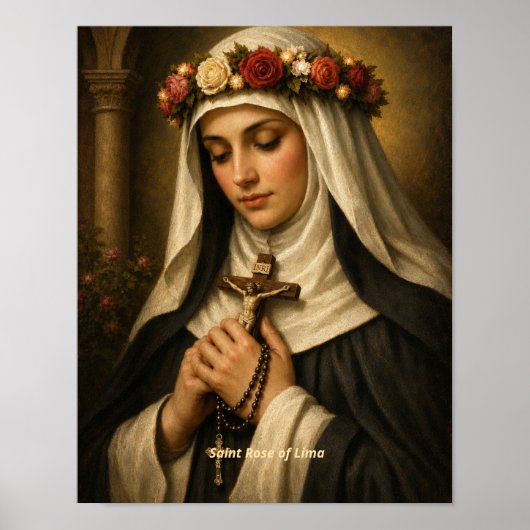 Heiliger Rosen-von-Lima-Kunstprint Poster (Vorne)