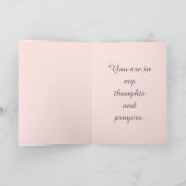 Heiliger Rosenkranz mit rosa Rosen Gebet Karte (Innenseite)