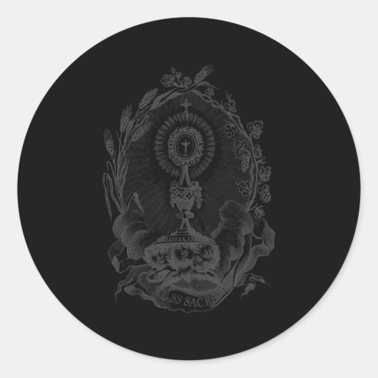Heiliger Sakrat Eucharistischer Adoration Katholis Runder Aufkleber (Vorderseite)