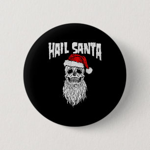 Heiliger Santa! Vintage-Totenkopf und Santa-Hut Re Button