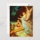 Heiliger Schutzengel Guardian Angel 9 Öl Postkarte (Vorne/Hinten)