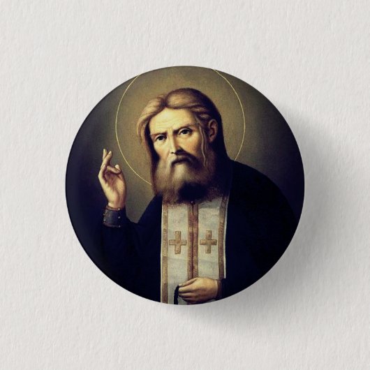 Heiliger Seraphim von Sarov Button (Vorderseite)