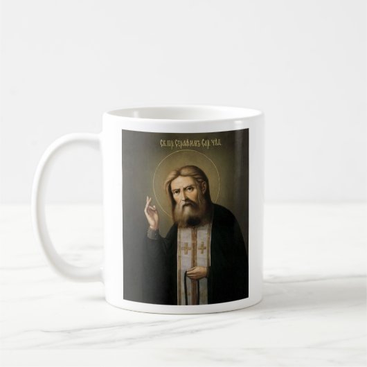 Heiliger Seraphim von Sarov Kaffeetasse (Links)