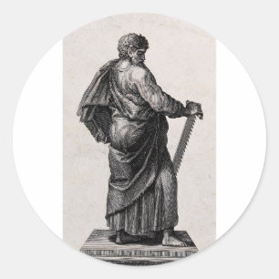 Heiliger Simon der Zelot Apostel und Prediger Runder Aufkleber