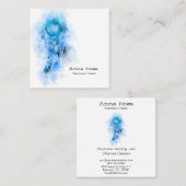 *~* Heiliger Stammesschamanischer Traumfänger Quadratische Visitenkarte (Vorne/Hinten)