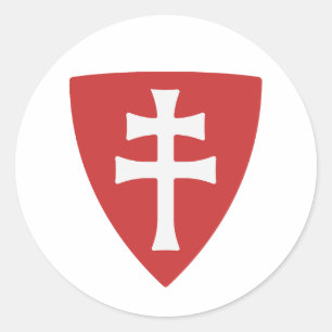 Heiliger Stephan ungarisches Kreuzsymbol Runder Aufkleber