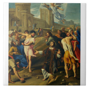 Heiliger Stephanus der Protomärtyrer feine Kunst-I Fliese