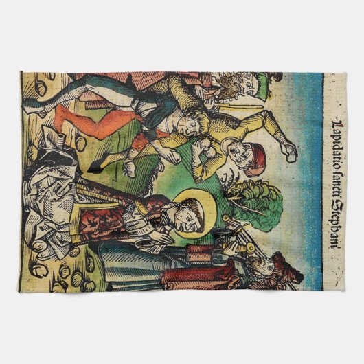 Heiliger Stephanus der Protomärtyrer Feine Kunst-I Geschirrtuch (Horizontal)