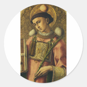 Heiliger Stephanus der Protomärtyrer feine Kunst-I Runder Aufkleber