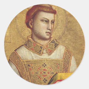 Heiliger Stephanus von Giotto Kunstreproduktion Runder Aufkleber