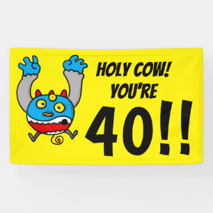Heiliger Strohsack, du bist 40 Lustiger 40. Geburt Banner